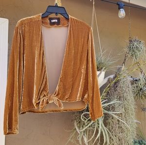 Reformation Gold Velvet Top